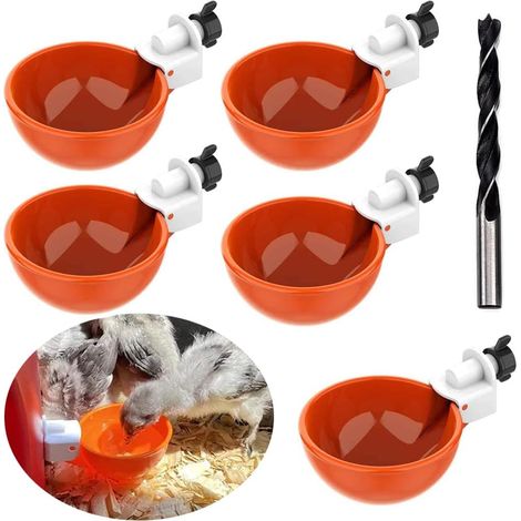 Abreuvoir et mangeoire pour basse-cour et poulailler 5 pcs, Abreuvoir Poules, Abreuvoir Automatique Poule Kit, Abreuvoirs Automatiques De Poulet, Convient Aux Oiseaux, Volailles, Pigeons, Poulets, Can (1/5)