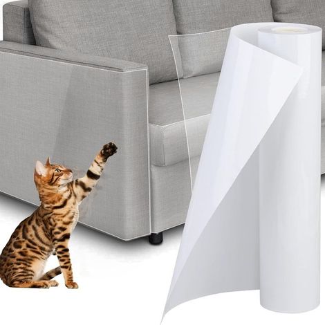Scratch protection film for sofas, 30 cm x 500 cm, extra long scratch protection film for sofas, transparent anti-scratch sticker to protect doors, walls, sofas, carpets and worktops (1/5)