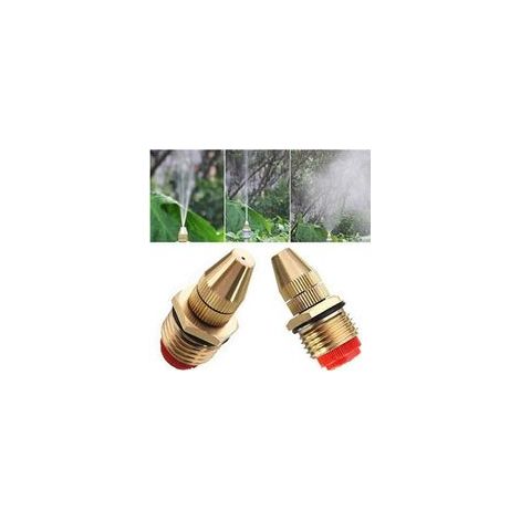 2 Pièces 1/2 "(DN15) Buse de Brumisation en Laiton, Gicleurs de réglables Jardin Raccord de Tuyau Connecteur d'Eau pour le Jardinage et l'Agriculture