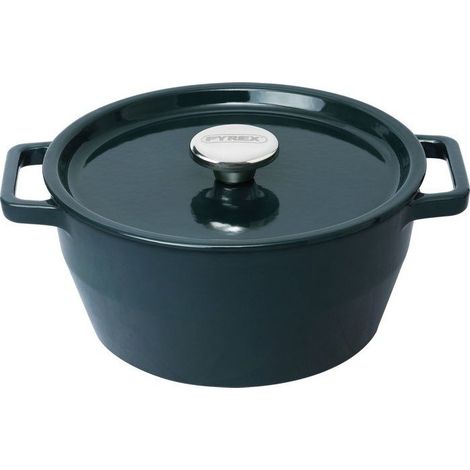 Casseruola rotonda Pyrex Slow Cook 24 cm Ghisa smaltata Deep Blue (1/3)