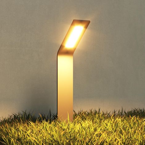 Mai & Mai Lampione da Giardino 3000K, Luminoso da Giardino IP65 Paletti Esterni Led 12.8X9.8x40.8cm in Alluminio per Giardini, Parchi, Aree Residenziali e Ingressi Pfadfinder, Sabbia grigio scuro (1/5)