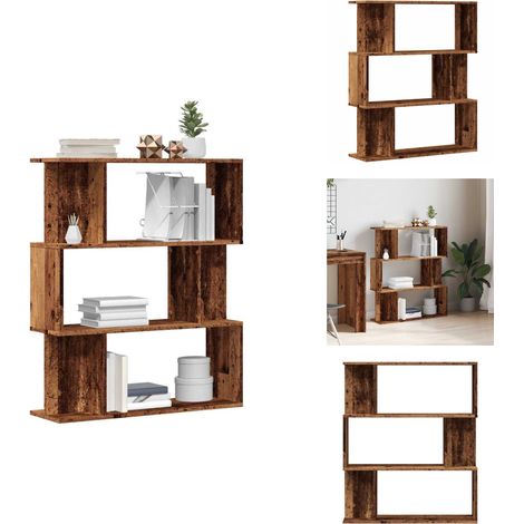 Bücherregal Altholz-Optik 80x24x96 cm Holzwerkstoff - Bücherschrank - Bücherschränke - Büroschrank - Büroregal (1/5)