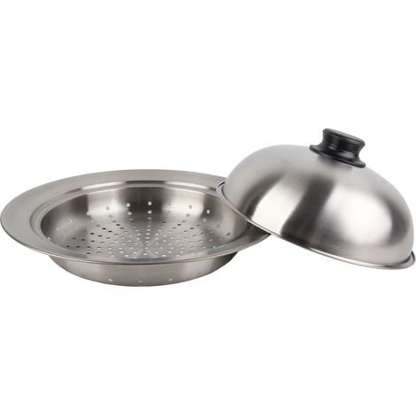 Plaque de Cuisson Vapeur en Acier Inoxydable 304, Panier Épaissi Multifonction avec Couvercle (1/5)