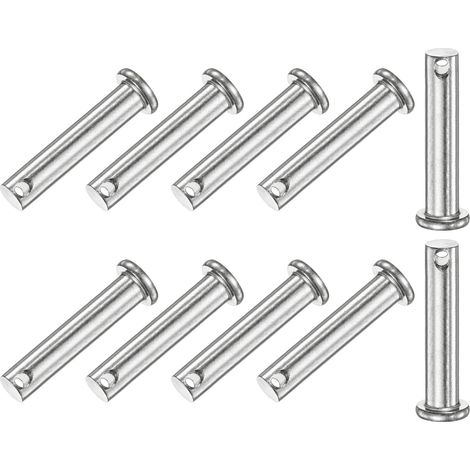 10-Pcs Goujons À Chape Simple, M8 x 40mm Goujons À Chape À Tête Plate En Acier Inoxydable 304 Pour Liaisons Mécaniques/Pièces Fixes/Gréement Naval, Pivot De Charnière Réutilisable (1/5)
