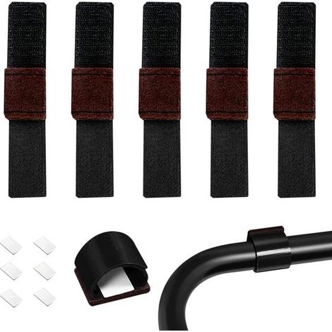 Protezioni per sedie con chiusura in velcro, nere, 24 pezzi (1/5)