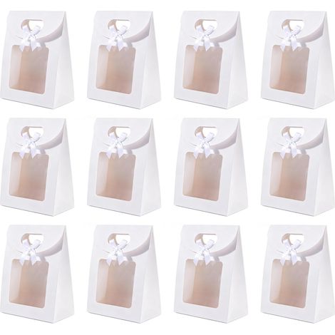 12Pcs Sac Carton Transparent, Sac Kraft Transparent, 20x14x7cm - MMCD-ZGL-05130 (1/5)
