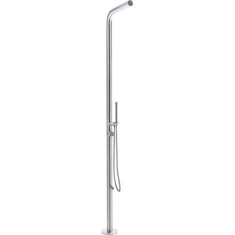 Outdoor Mixer Shower Set Silver Stainless Steel with Rain Function Modern Garden SORAPATA (1/5)