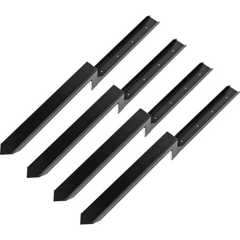 Kit de piquets pour clôture : piquets d'ancrage en acier ultra-résistants pour réparer les clôtures en bois inclinées ou cassées – Lot de 4 (1/5)