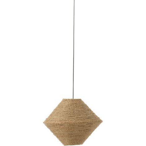 Lampe Suspension en Jonc "Soucoupe" 40cm Naturel (1/5)