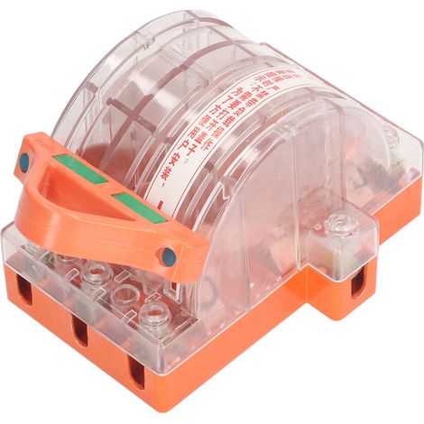Interrupteur électrique à couteau tripolaire à deux positions, contacts en laiton, couvercle transparent, 220 V/380 V pour circuit (1/5)