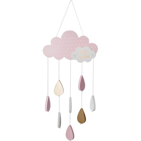 Suspension Enfant Nuage 57cm Rose (1/3)