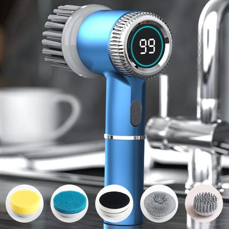 Brosse Rotative Électrique Sans Fil - Brosse de Nettoyage Portative pour Baignoire Cuisine Salle de Bain Sol Vaisselle Voiture Chaussures Vitre - 278 g (1/5)