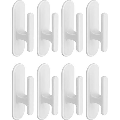 pièces - Crochet - Crochets de Crochets - Crochet à clés - Crochet à vêtements - Crochets à serviettes - Support de cordon de rideau - autocollant - pour salle de bain, salon, Cuisine - plastique - bl (1/5)