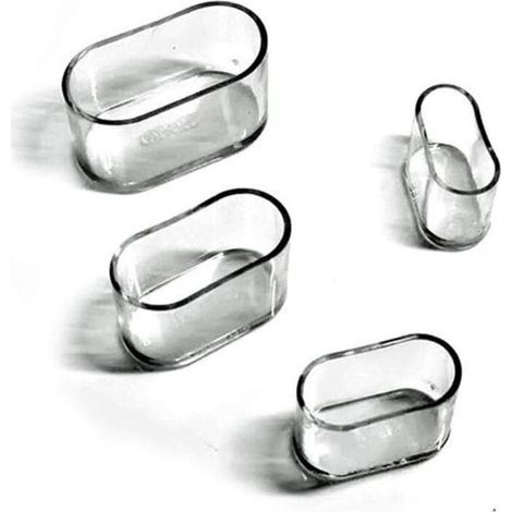 Couvre-Jambes Chaise,Ovale Silicone Meubles Pieds Coussinets Couverture Table Protecteurs Rayures Sol, 24Pcs Transparent 15X30mm (1/4)