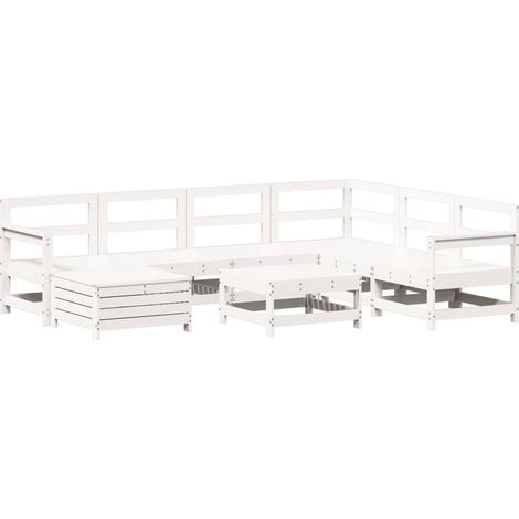 Maison Exclusive - Set Divani da Giardino 8 pz in Legno Massello di Pino Bianco