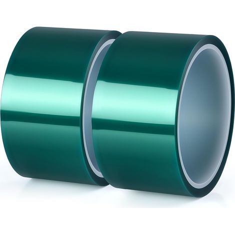 2 rouleaux Ruban de masquage en polyester haute température vert enduit en poudre PET Idéal pour peindre(50mm x 33 m) (1/5)