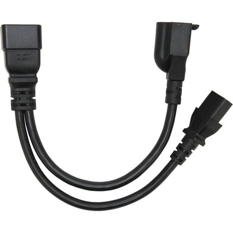 Câble d'alimentation IEC320 C20 vers IEC320 C13 5 15R, répartiteur en Y (1 entrée, 2 sorties) pour moniteur, PC, imprimante de bureau et scanner (1/5)
