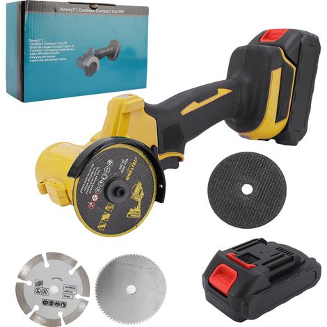 [JAMAIS UTILISÉ]Mini meuleuse d'angle sans fil 21 V, 18 000 tr/min, avec 2 batteries rechargeables, multifonctionnelle, étanche à la poussière, pour le polissage et la découpe de la brique, du bois et (1/4)