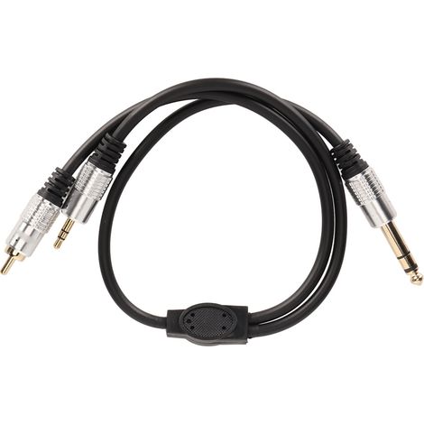 Câble Adaptateur 6.35mm Vers 2 RCA - Connecteur Plaqué Or Pour Ampli Micro Mixeur - Câble Audio Stéréo PVC Durable - Longueur 1.5 Mètre (1/5)
