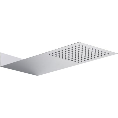 Milano Arvo 200mm x 487mm Thin Fixed Rainfall Shower Head - Chrome (1/4)
