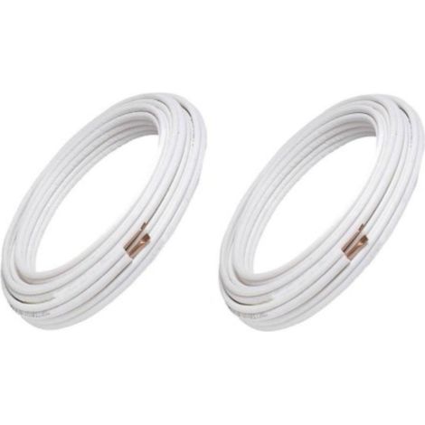 Kit Couple Tubes Cuivre Climatiseur Conditionneur 3 mètres de 1/4 + 3/8 Diamètre 0,8mm