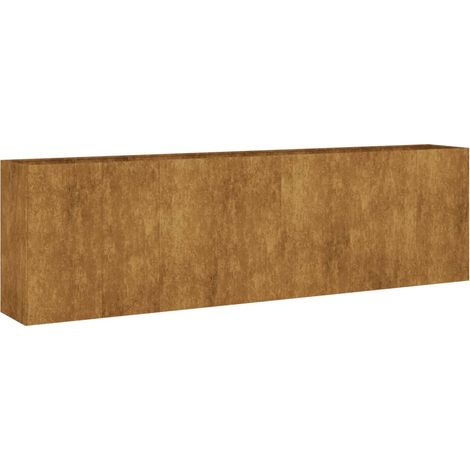 Portavaso per fioriera aiuola rialzata piante fiori terrazzo giardino giardino 280 x 40 x 80 cm acciaio corten marrone 020039419