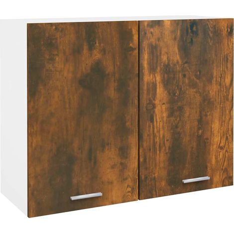 vidaXL Hanging Cabinet "Lyon" Smoked Oak 80x31x60 cm Engineered Wood