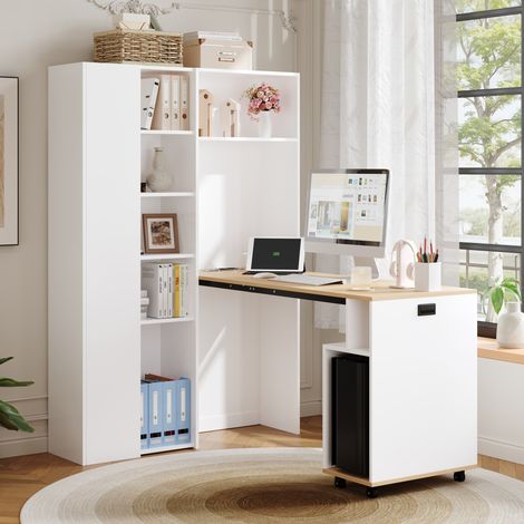 Scrivania pieghevole con libreria e prese MDF OKMYHOME (1/5)