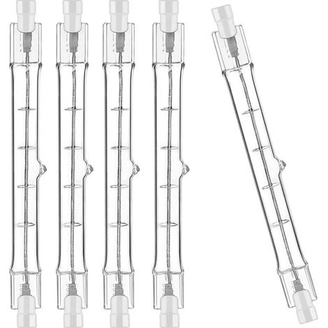 5er-Pack R7S-Halogenlampen, 118 mm, 400 W, 230 V R7S-Halogenstab, 118 mm dimmbare R7S-Halogenstablampe für Gebäudebeleuchtung, Gartenbeleuchtung und Wohnzimmerbeleuchtung (1/5)