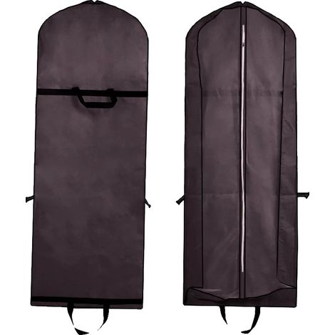 Funda protectora para prendas de vestir, impermeable, diseño plegable, color café. (1/2)