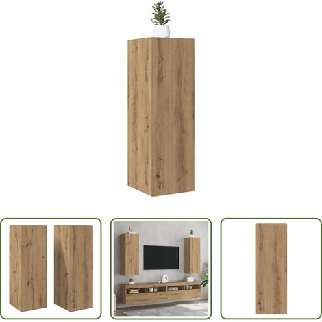 vidaXL Wandhalterung - TV-Schränke 2 Stk. Artisan-Eiche 30,5x30x90 cm Holzwerkstoff (1/5)