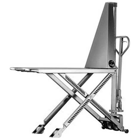 Transpallet manuale semi-inox ad alto sollevamento 800 mm - Forche 1200x560 mm - Adatto ad ambienti umidi - 855010418