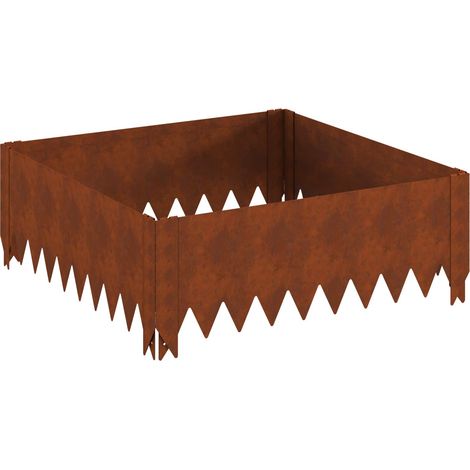 Raseneinfassung 60 x 60 x 20 cm Stahl Rostig vidaXL