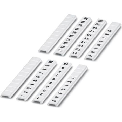 PHOENIX CONTACT ZBF 5.LGS:FORTL.ZAHLEN 91-100 LOT DE 10 RUBANS ADHÉSIFS PLATS POUR LES CHIFFRES DE 91-100 0,520 G BLANC