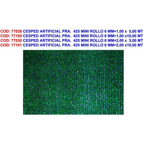 Césped artificial F.S. PRA. 425 mini rollo 6 mm - 1,00 x 10,00 m (1/2)