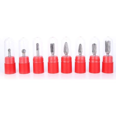8 Têtes de Meulage En Acier Au Tungstène, Kits de Fraises en Carbure Monobloc, Outils Polissage Rotatifs Coupés, Avec Diamètre Tête Coupe 6 Mm, Pour Le Travail Du Bois, La Gravure, Le Perç (1/5)