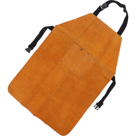 Schutzschürze für Schweißer, feuerfest, verschleißfest, mit verstellbaren Riemen, aus Leder und mit einer Tasche. (1/5)