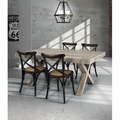 Tavolo in legno base X naturale Dimensione Tavoli: 180 x 90 (1/3)