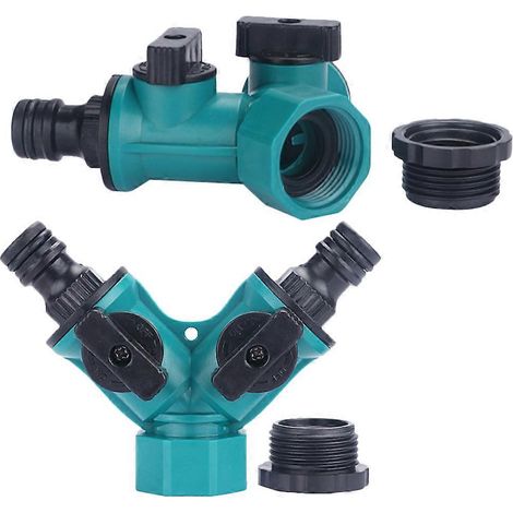 Raccord de tuyau en Y réglable pour tuyau d'arrosage, ensemble de 8 pièces vert (1/5)