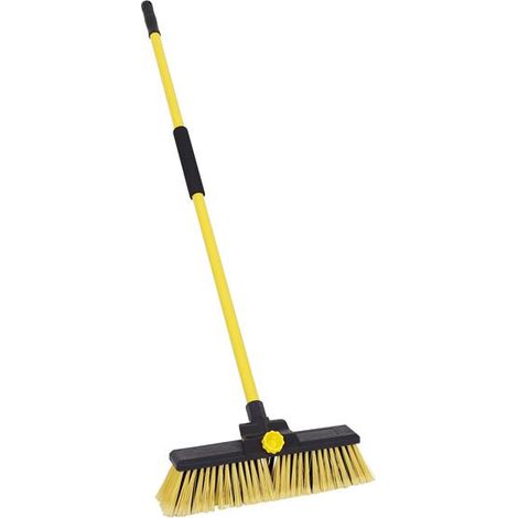 Bulldozer Heavy-Duty Broom with Handle - 14 Inch Stiff Bristles (1/4)