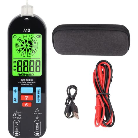 GARRYFIZH Détecteur Tension Multimètre Auto-Range, Rechargeable Type Stylo Mini Testeur Numérique (1/5)
