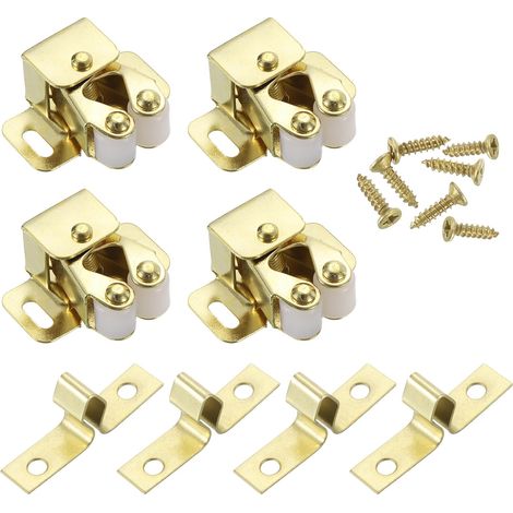 4Pcs Loquet De Placard À Double Roulement Fermeture Magnétique Or (1/5)