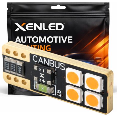 1 x AMPOULE WY5W 4 LED Orange Super Canbus 120Lms XENLED - LED clignotant haute puissance sans erreur (1/5)