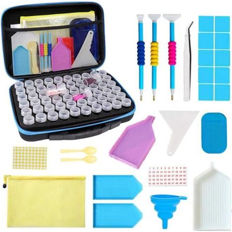 Diamond Painting Accessoires Boite de Rangement, 60 Petits Compartiments De Rangement, Outils De Peinture Diamant - D Set (1/4)