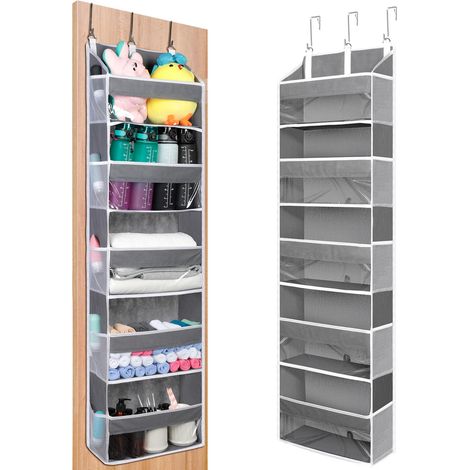 Rangement Porte avec 5 Poches, Organisateur Suspendu Pliable, Rangement Suspendu pour Salle de Bain, Cuisine, Chambre, Camping, Dortoir, Chambre d’Enfant (1/5)