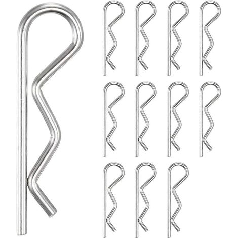 Goupilles d'attelage M25 x 60 mm acier inoxydable 304, clips en R et goupilles fendues pour tracteur, tondeuse à gazon, camion, réparation moteur (1/5)