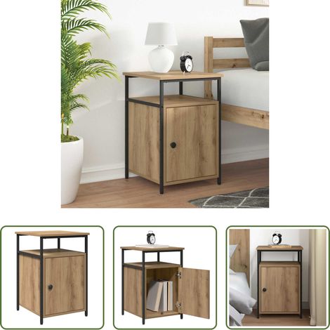 Rangement chambre - Cabinet de chevet chêne artisanal Bois d'ingénierie (1/5)