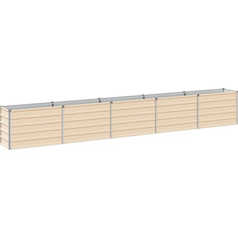 Raised Garden Bed Ivory 400 x 40 x 55 cm Galvanised Steel vidaXL