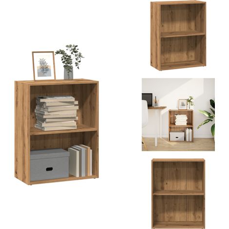 Bibliothèque chêne artisanal 60x30x77 cm bois d'ingénierie - Bibliothèque - Bibliothèques - Étagère - Armoire De Rangement (1/5)