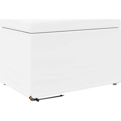 Tabouret Blanc Cuir Synthétique et Bois Composite